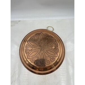 Vintage ODI Copper Colander Strainer 12 Inch Brass Ring Handle Kitchen Decor